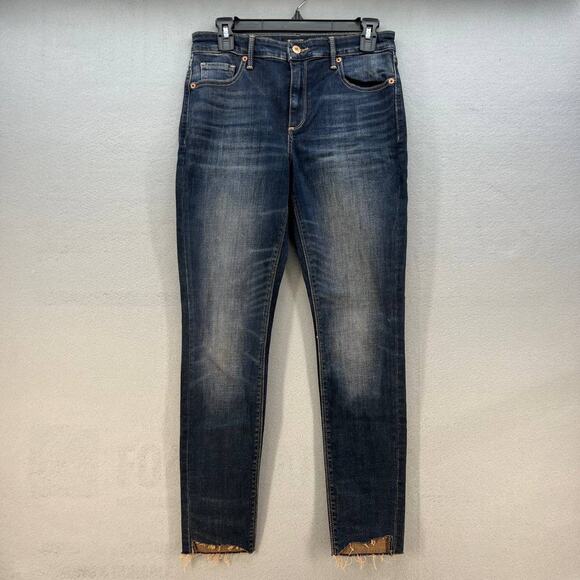 Lucky Brand Denim - Lucky Brand Bridgette Ankle Skinny Size 4/27 Jeans Raw Hem Dark Wash 7W13923